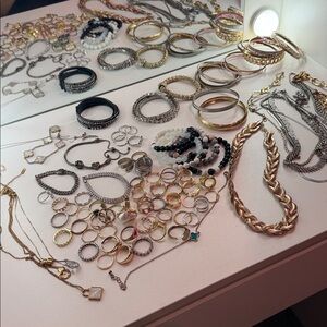 Gold and Silver Bracelet/Ring/Necklace Set